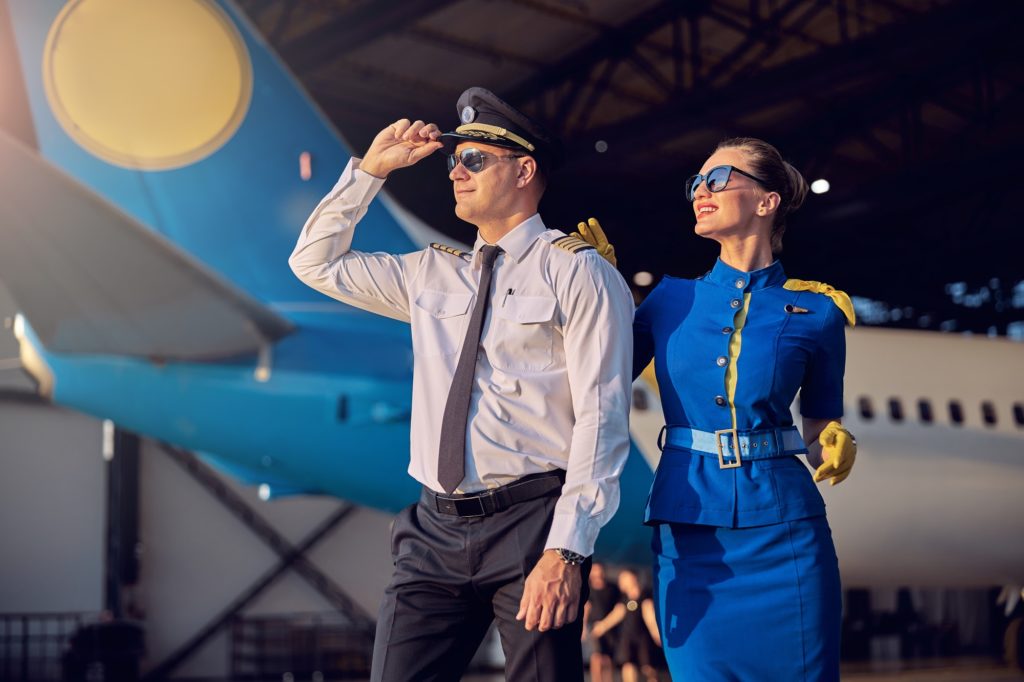 Flight attendant and pilots